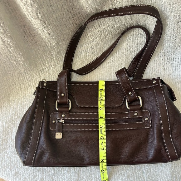 SOPRANO, Genuine Leather Brown Handbag - Picture 10 of 11